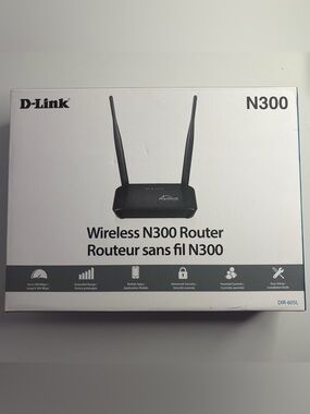 D-Link Wireless N300 Router in Black with Dual Antennas
